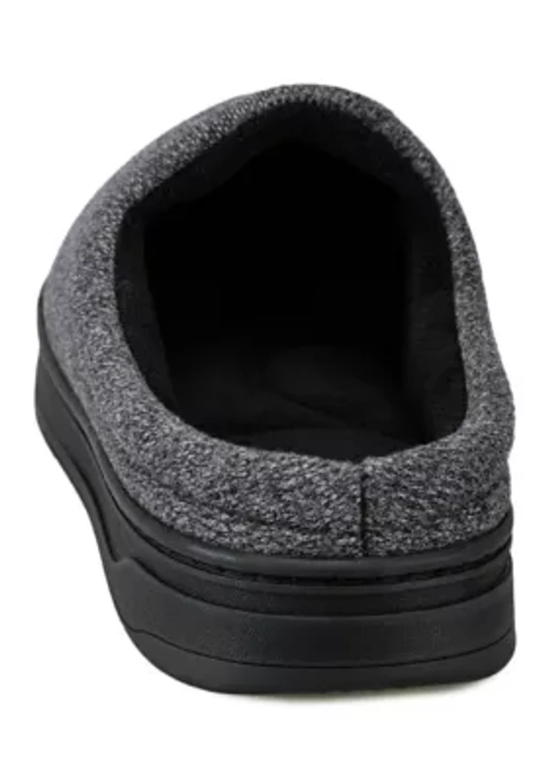 isotoner Men's Heathered Knit Brady Clog Slippers