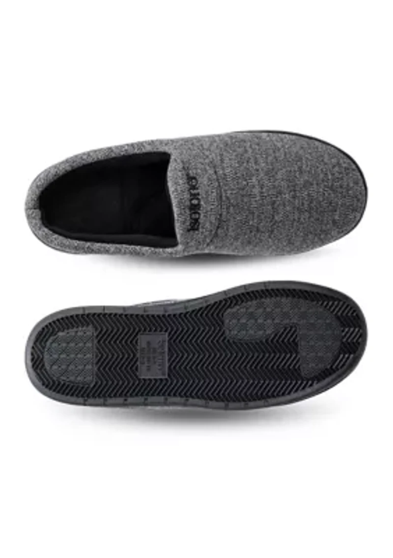 isotoner Men's Heathered Knit Brady Clog Slippers