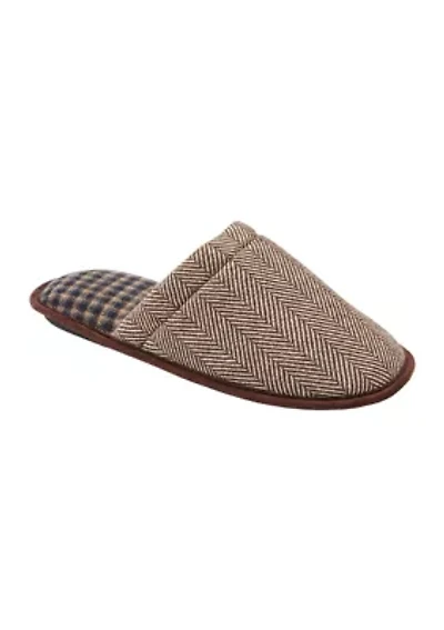 Herringbone Twill Harrison Scuff Slippers