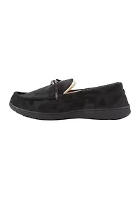 Microsuede Nigel Moccasins with Canvas Heel