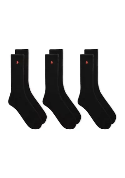 Big & Tall Set of 3 Crew Socks