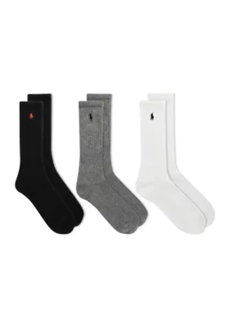 Big & Tall Set of 3 Crew Socks
