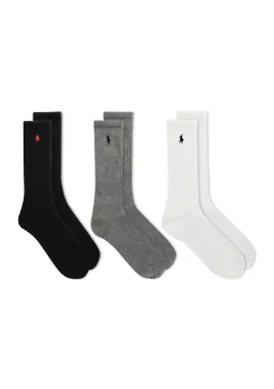 Big & Tall Set of 3 Crew Socks