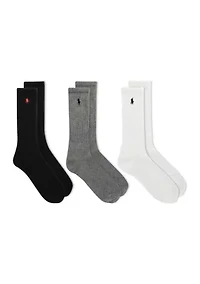Big & Tall Set of 3 Crew Socks