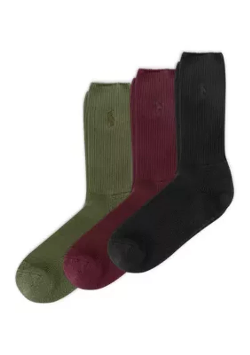 Garment Dyed Crew Socks - 3 Pack