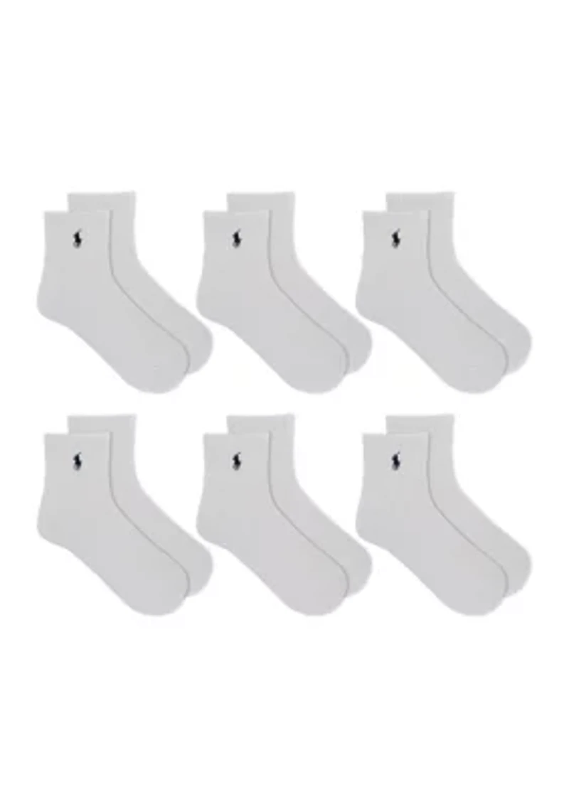 Ribbed Quarter Socks - 6 Pack