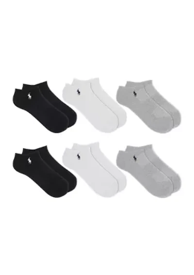 Low Cut Ribbed Socks - 6 Pack