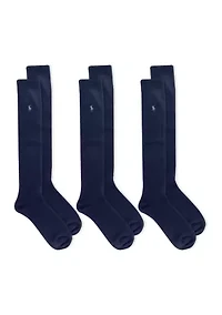 Microfiber Ribbed Over the Calf Socks – 3 Pack