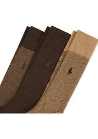 Classic Embroidered Cotton Socks - 3 Pack