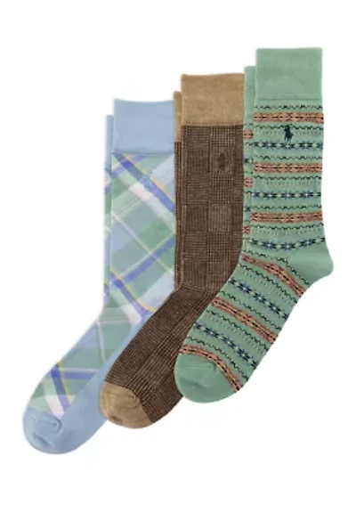 Pack of 3 Multi Print Dress Socks