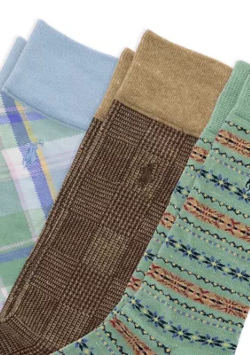 Pack of 3 Multi Print Dress Socks