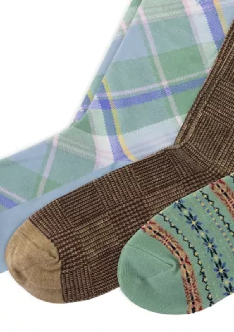 Pack of 3 Multi Print Dress Socks