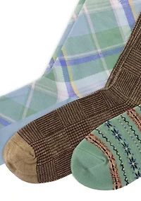 Pack of 3 Multi Print Dress Socks