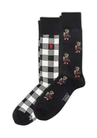 Holiday Bear Socks - 2-Pack 