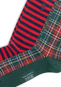 Holiday Plaid and Stripe Socks - 2-Pack