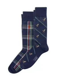 Critters and Plaids Socks - 2-Pack 