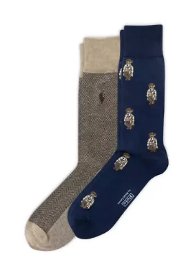 Mini Head of Charles and Bear Socks - 2-Pack 
