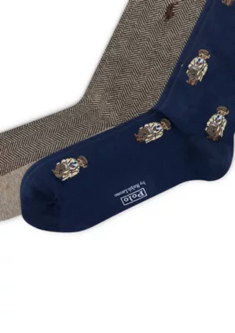 Mini Head of Charles and Bear Socks - 2-Pack 