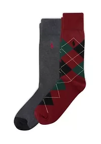 Argyle Slack Socks - 2 Pack