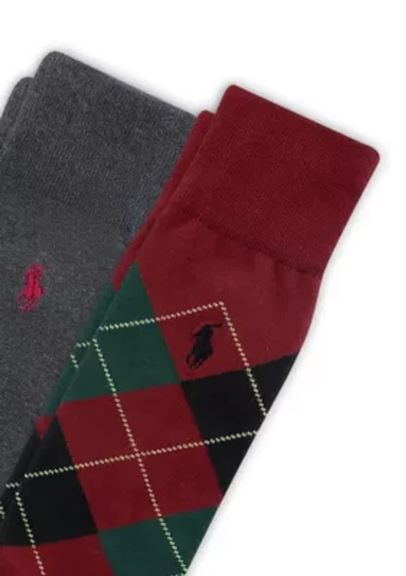 Argyle Slack Socks - 2 Pack