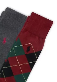 Argyle Slack Socks - 2 Pack