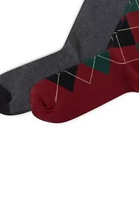 Argyle Slack Socks - 2 Pack