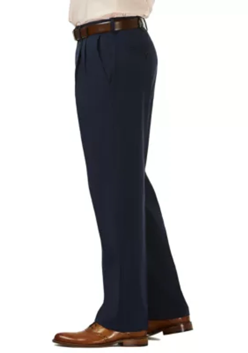 Cool 18 Pro Classic Fit Pleat Hidden Expandable Waistband Pants