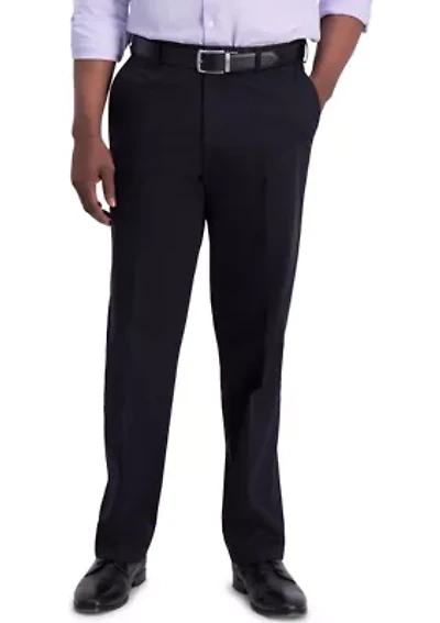 Men's Iron Free Premium Khaki Classic Fit Flat Front Hidden Comfort Waistband Casual Pants