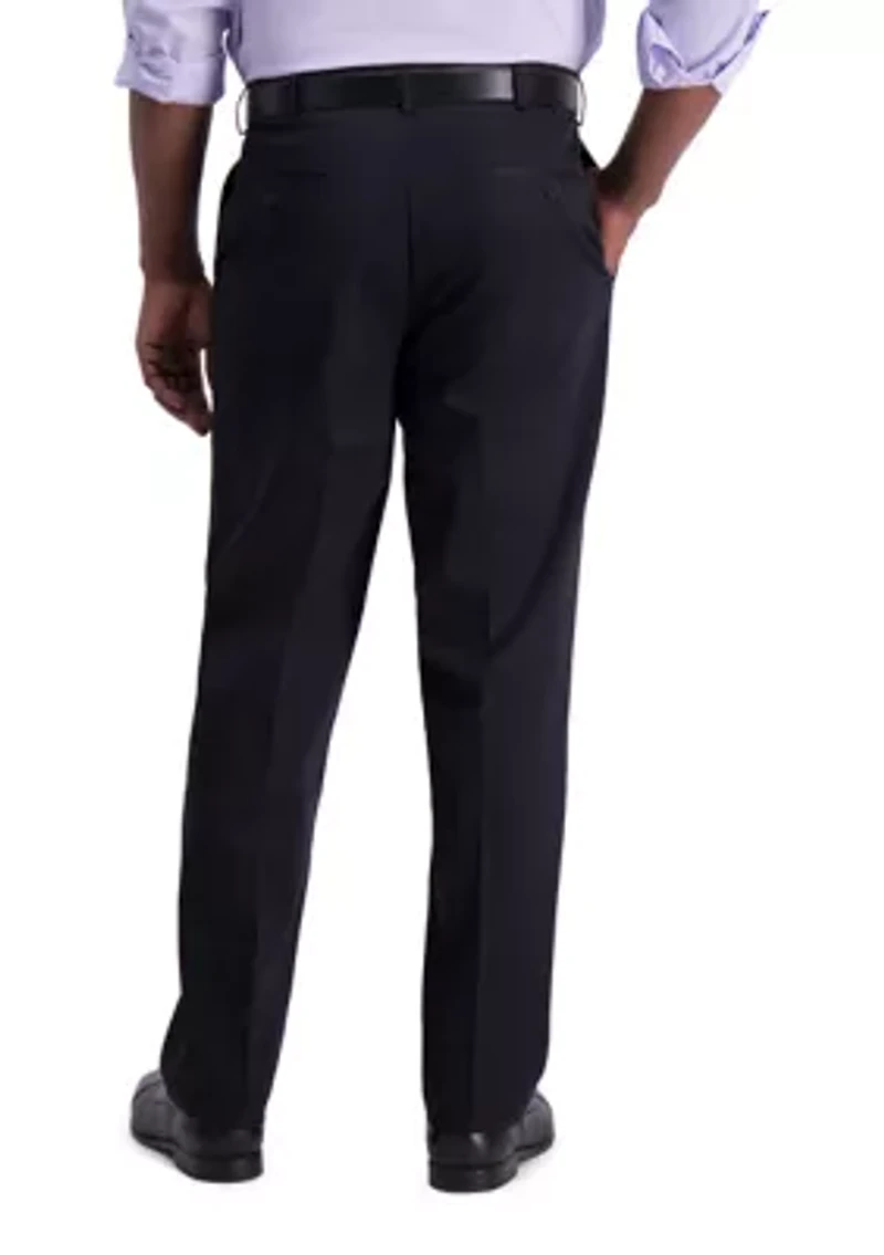 Men's Iron Free Premium Khaki Classic Fit Flat Front Hidden Comfort Waistband Casual Pants