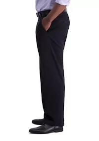 Men's Iron Free Premium Khaki Classic Fit Flat Front Hidden Comfort Waistband Casual Pants