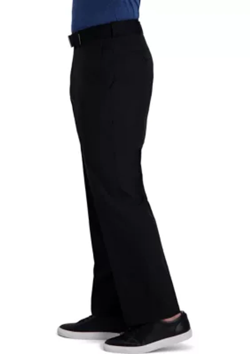 Men's Cool Right Performance Flex Solid Classic Fit Flat Front Pants
