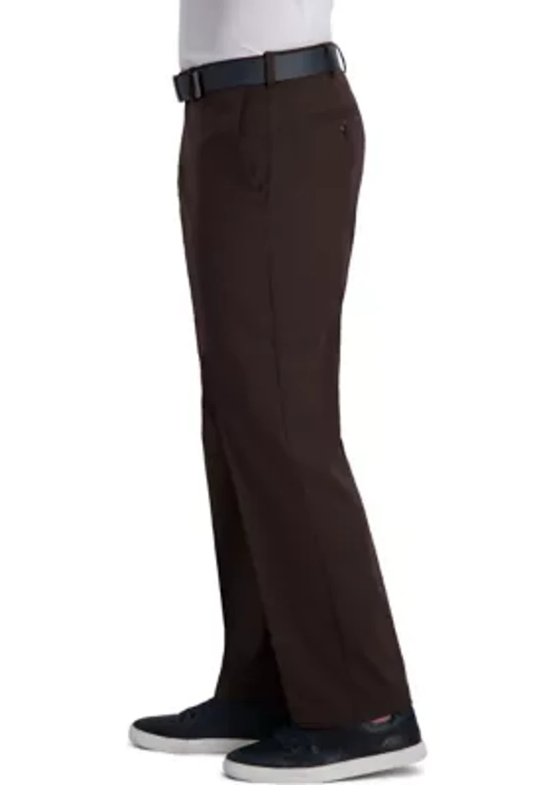 Men's Cool Right Performance Flex Solid Classic Fit Flat Front Pants