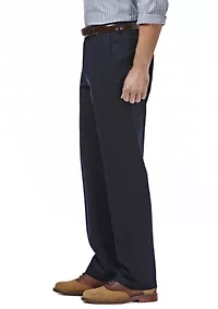 Premium Stretch No Iron Khaki Classic Fit Hidden Expandable Waistband Flat Front Pants