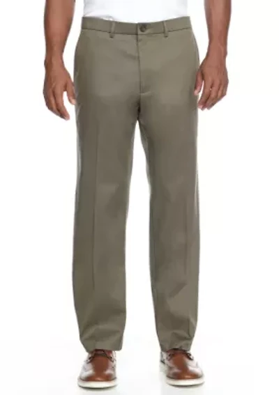 Premium Stretch No Iron Khaki Straight Fit Flat Front Pants