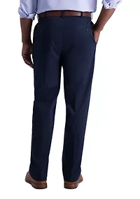 Men's Iron Free Premium Khaki Classic Fit Pleat Front Hidden Comfort Waistband Casual Pants