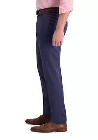 Men's Iron Free Premium Khaki Slim Straight Fit Flat Front Hidden Comfort Waistband Casual Pants