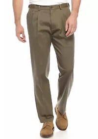 Big & Tall Premium No Iron Classic Fit Pleat Front Khaki Pants