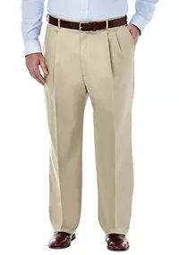 Big & Tall Premium No Iron Classic Fit Pleat Front Khaki Pants