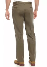 Big & Tall Premium No Iron Classic Fit Pleat Front Khaki Pants