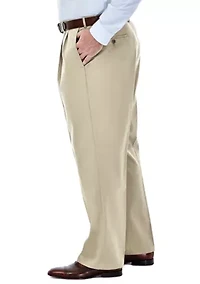 Big & Tall Premium No Iron Classic Fit Pleat Front Khaki Pants