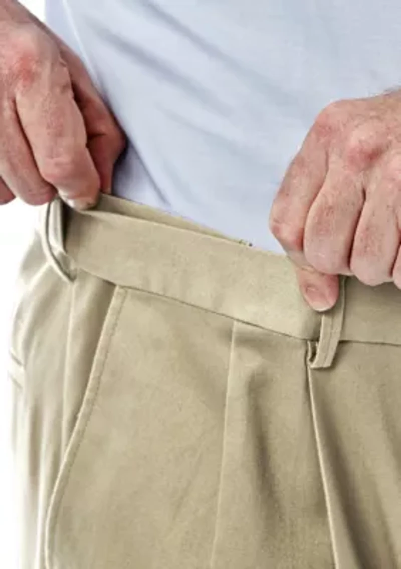 Big & Tall Premium No Iron Classic Fit Pleat Front Khaki Pants