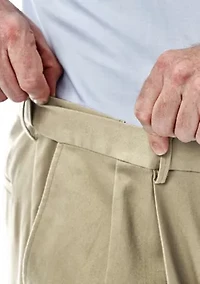 Big & Tall Premium No Iron Classic Fit Pleat Front Khaki Pants