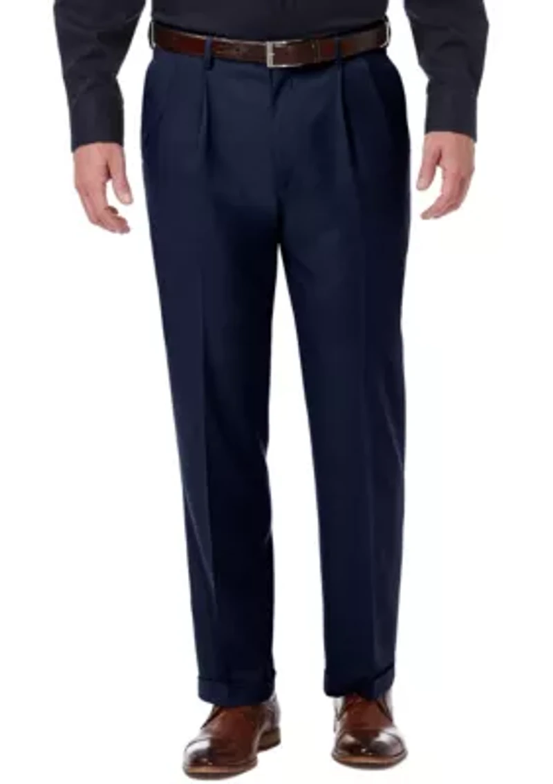 Premium Comfort 4 Way Stretch Classic Fit Pleat Dress Pants