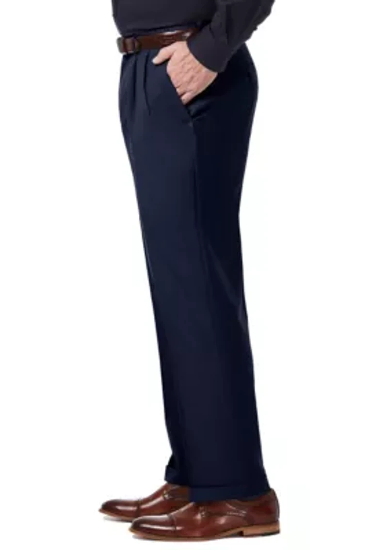 Premium Comfort 4 Way Stretch Classic Fit Pleat Dress Pants