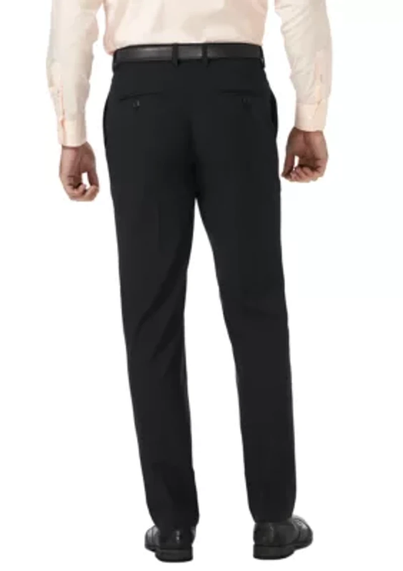 4 Way Stretch Slim Fit Super Flex Waistband Flat Front Dress Pants