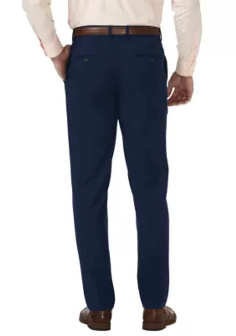 4 Way Stretch Slim Fit Super Flex Waistband Flat Front Dress Pants