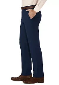 4 Way Stretch Slim Fit Super Flex Waistband Flat Front Dress Pants