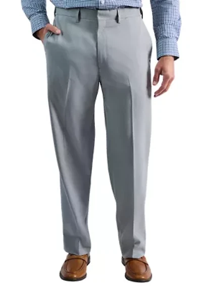 Men's Premium Comfort Tonal Plaid Classic Fit Flat Front Dress Pants