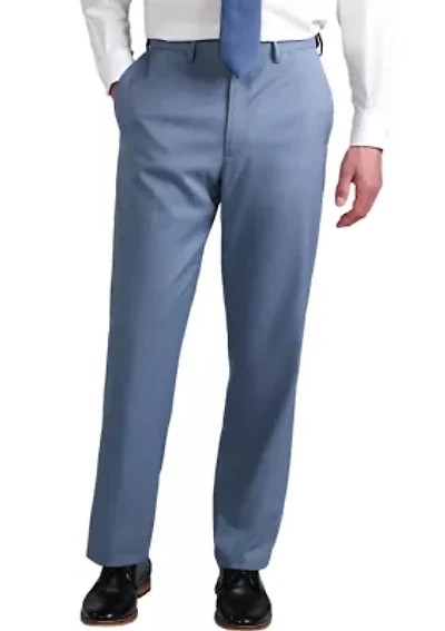 Men's Premium Comfort Tonal Plaid Classic Fit Flat Front Dress Pants