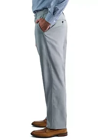 Men's Premium Comfort Tonal Plaid Classic Fit Flat Front Dress Pants